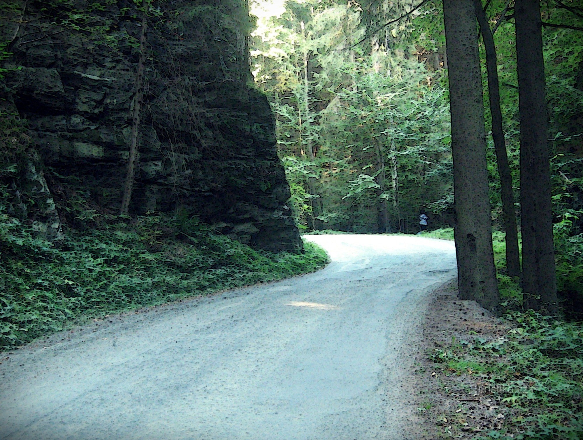 die letzte Wegbiegung vor dem Wasserfall