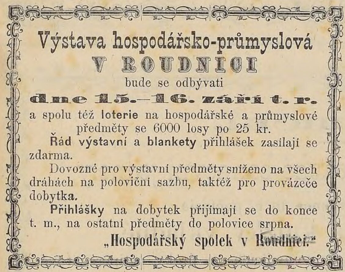 Pozivnica za izložbu iz 1872