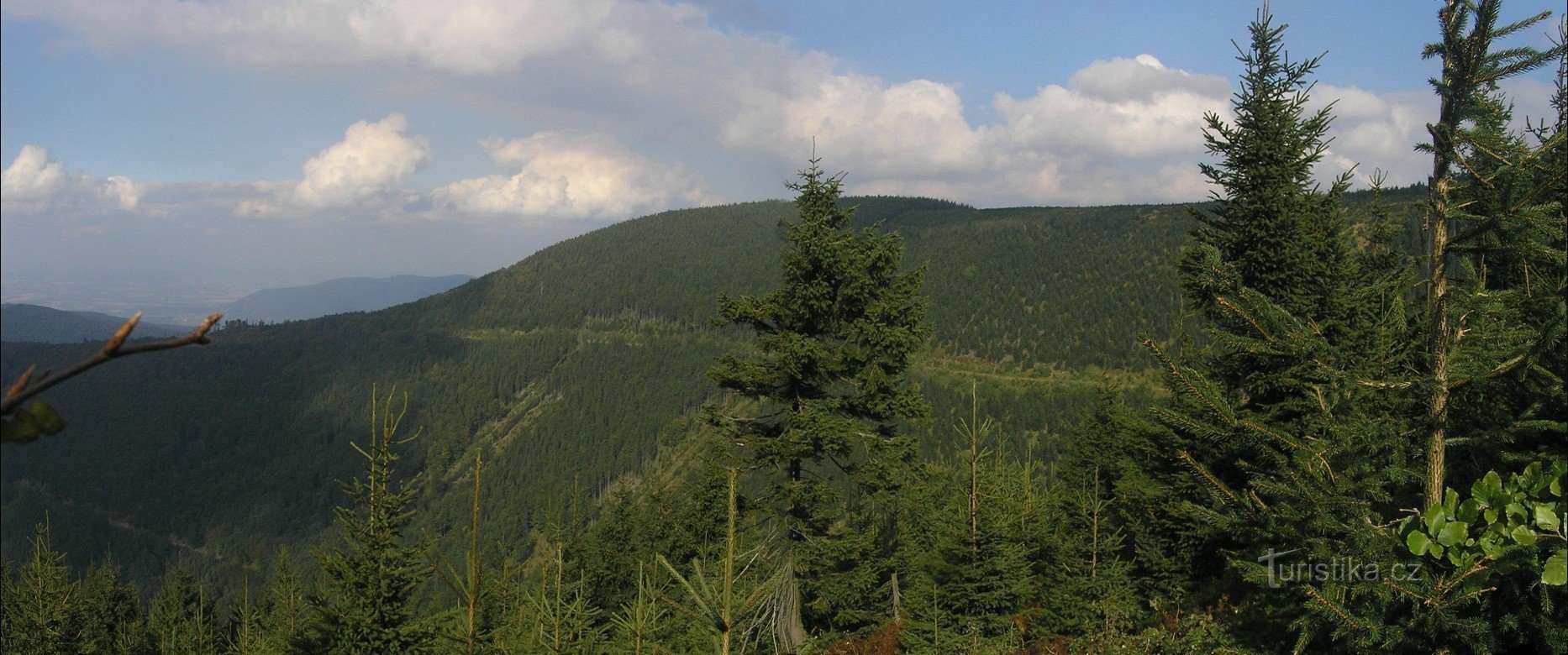PR Malenovický kedel - udsigt over den vestlige skråning af Malchor (september 2010)