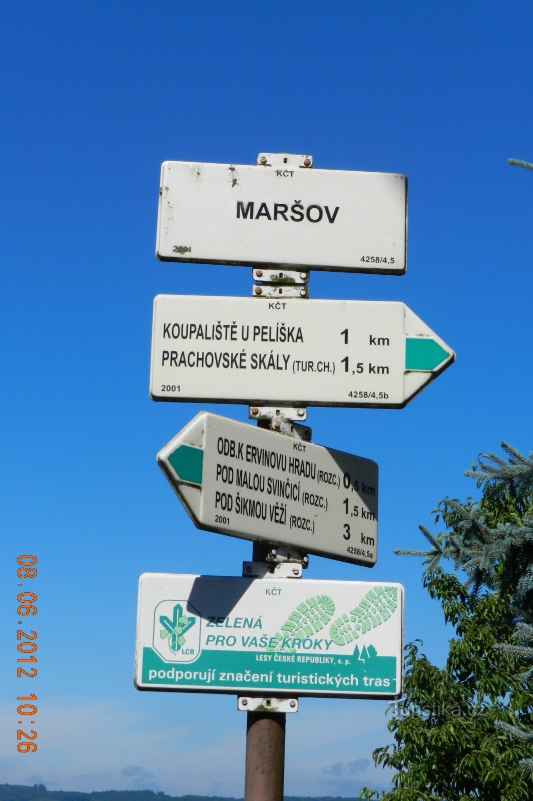 Prachovské skály - okruh do 10 km - Maršov přes Ervínův hrad, vyhl. Vítkovu a Mí
