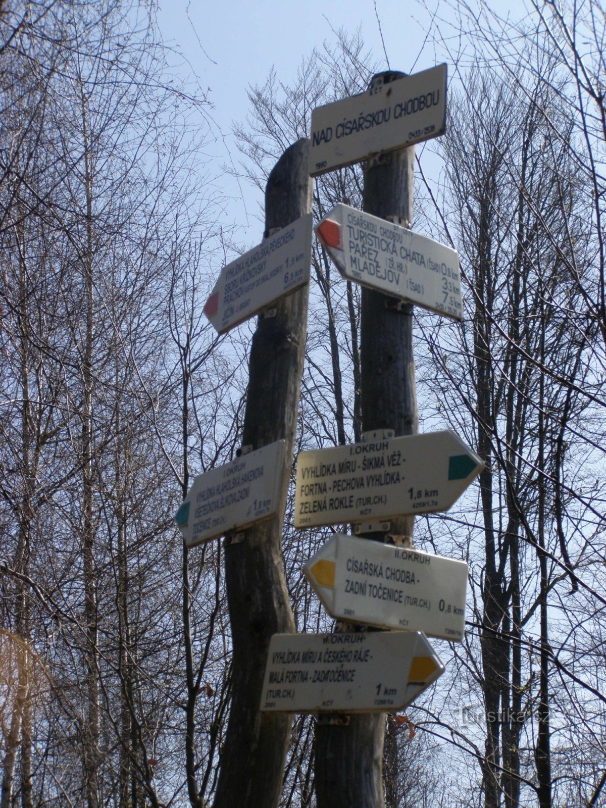 Prachovské skály - kruispunt Boven de keizerlijke gang