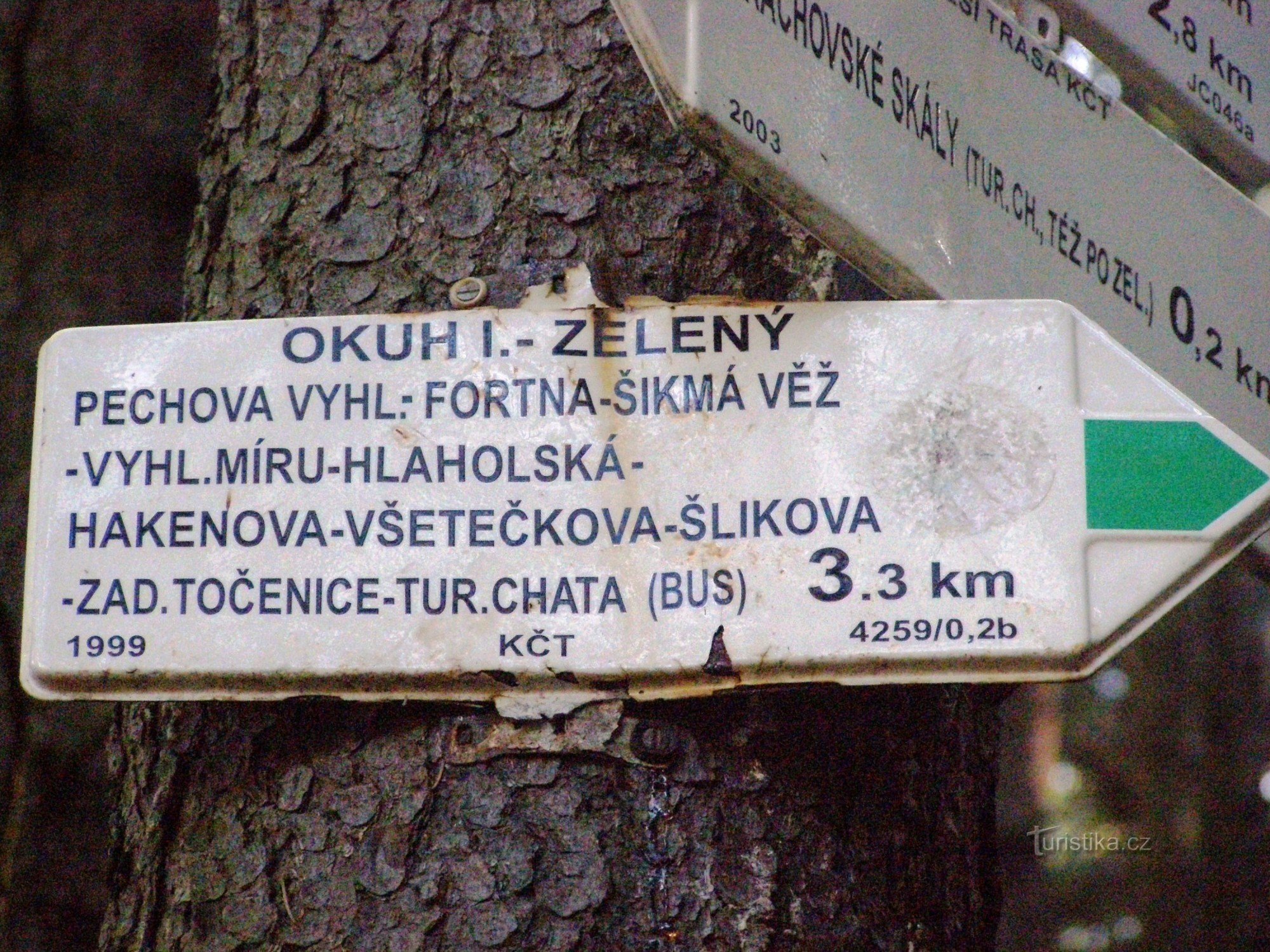 Prachovské skály - tourist crossroads in Zelená rokli