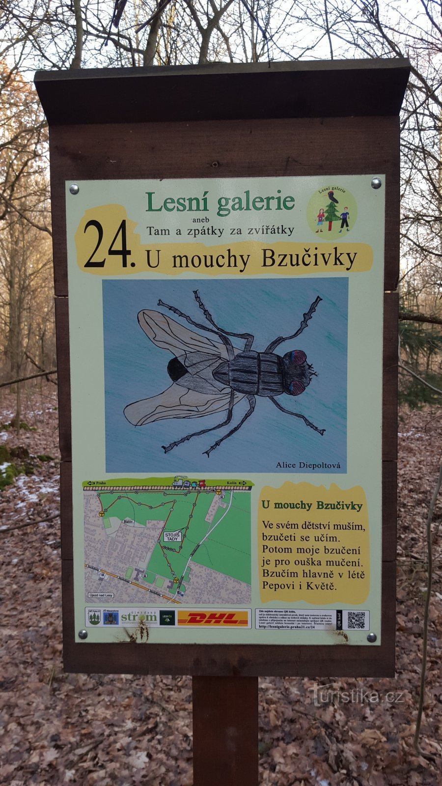 Praha-Klánovice - Lesní galerie - zastávka 24 - moucha Bzučivka