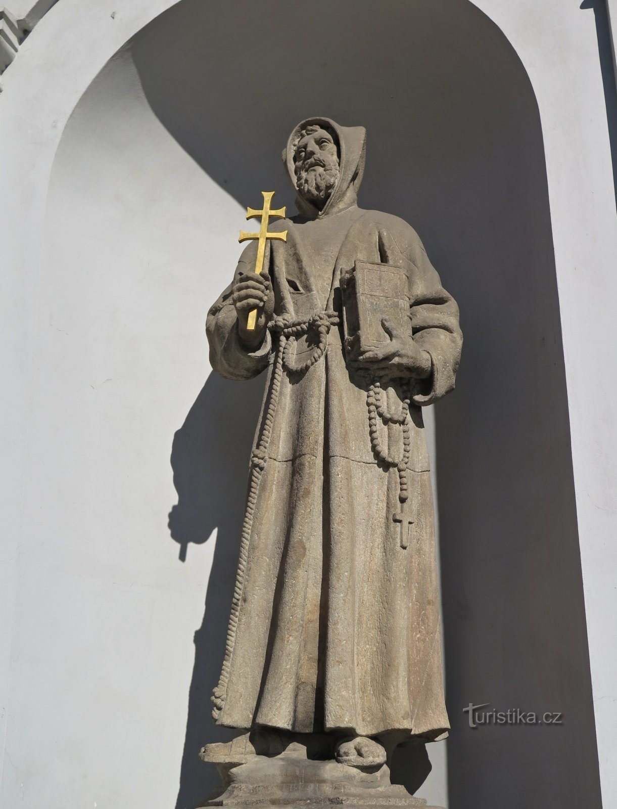 Prag (Nové Město) – tegobna sudbina Franje Asiškog iz sv. Josipa (kip sv. fr