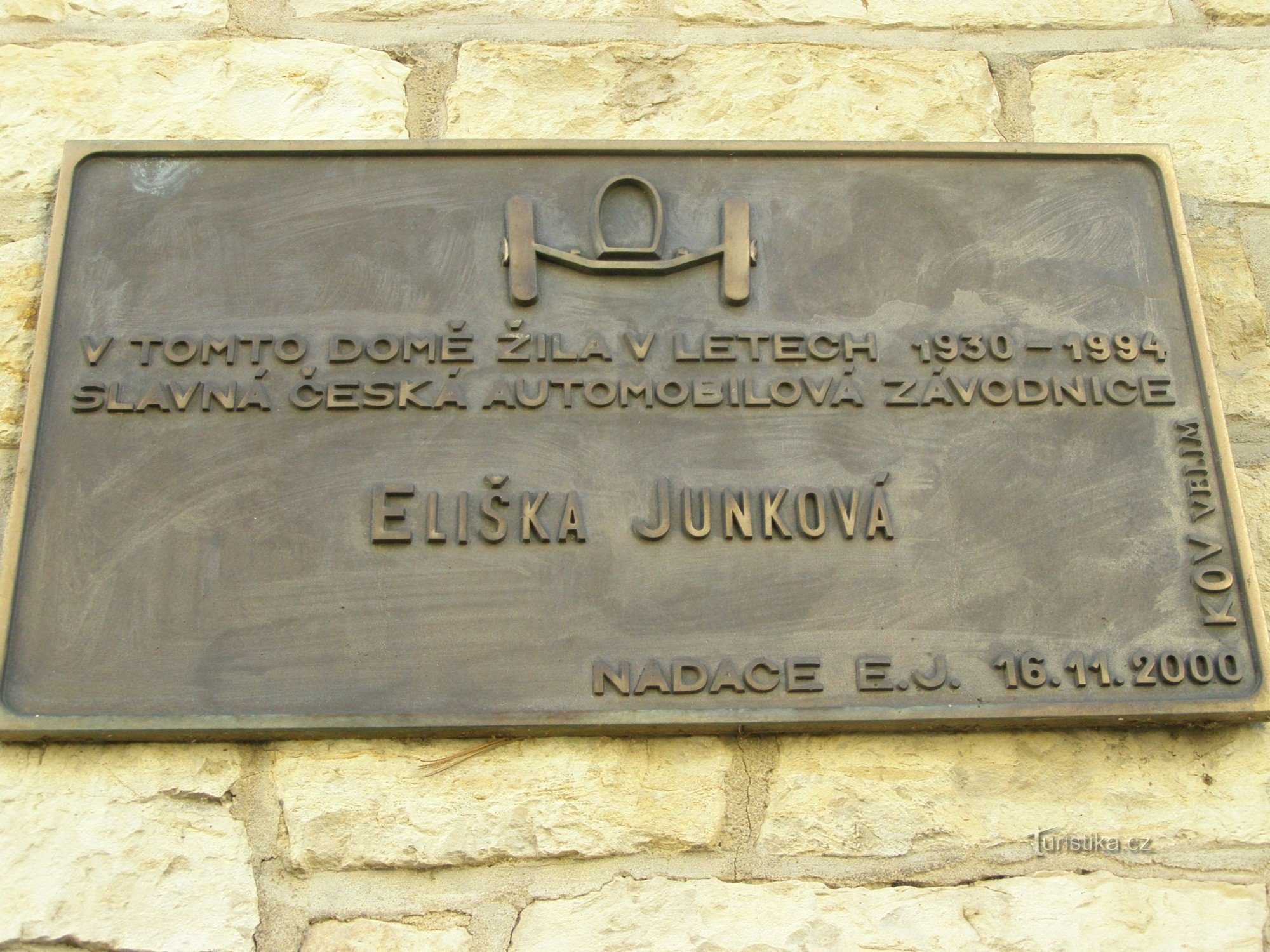 Prag - spomen ploča Eliške Junkove