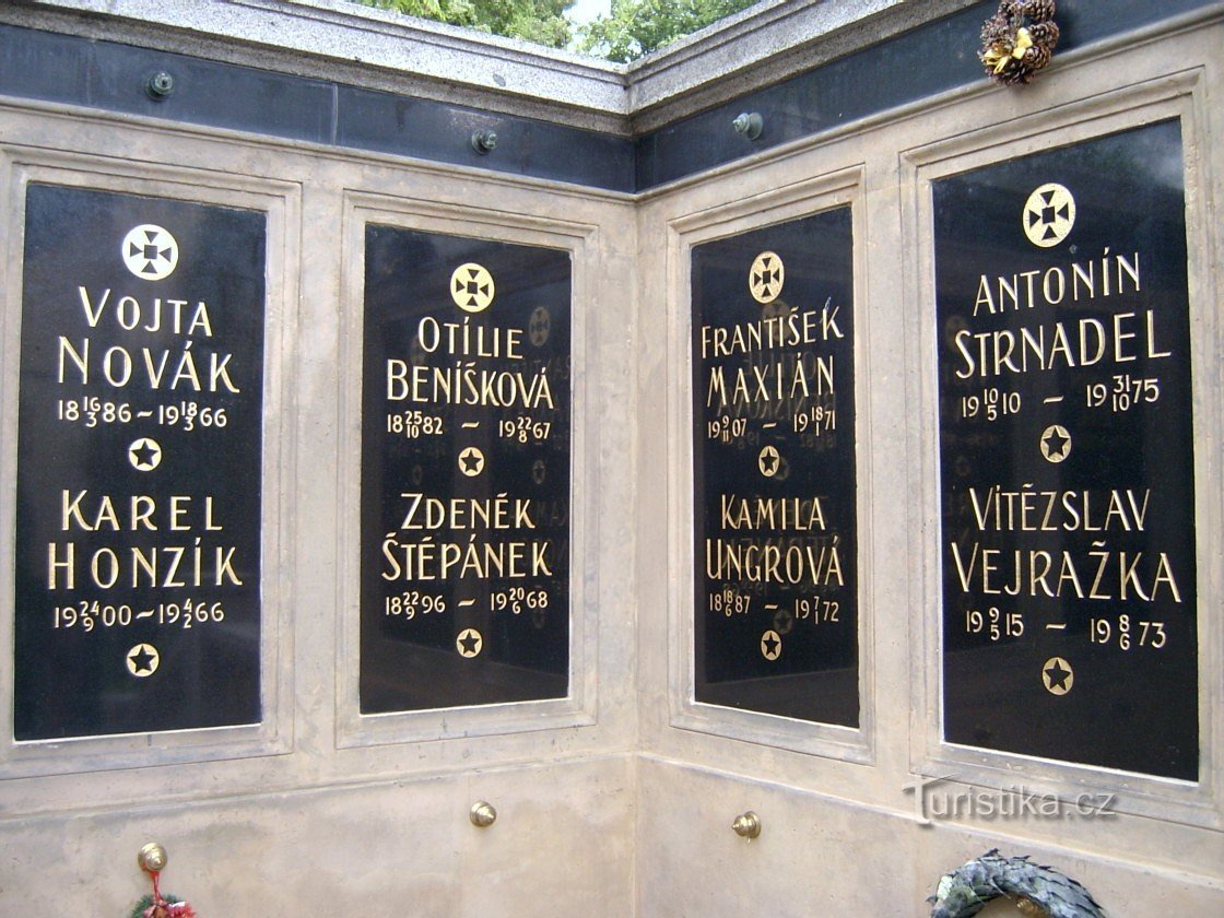 Praha - Nghĩa trang Vyšehrad với Slavín