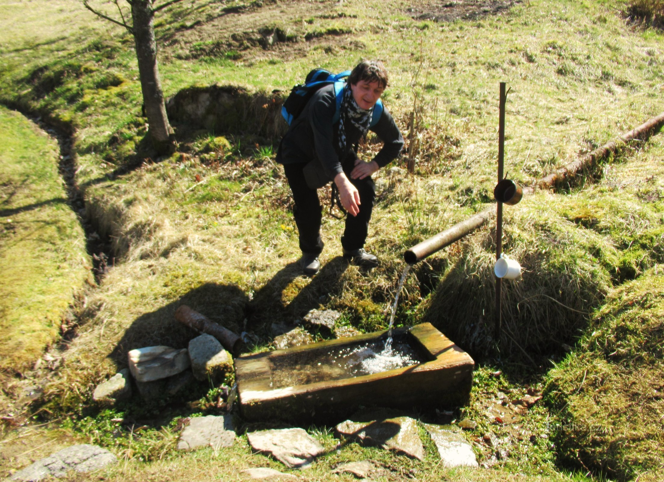 A nascente acima de Hejdové pasekami na aldeia de Zděchov