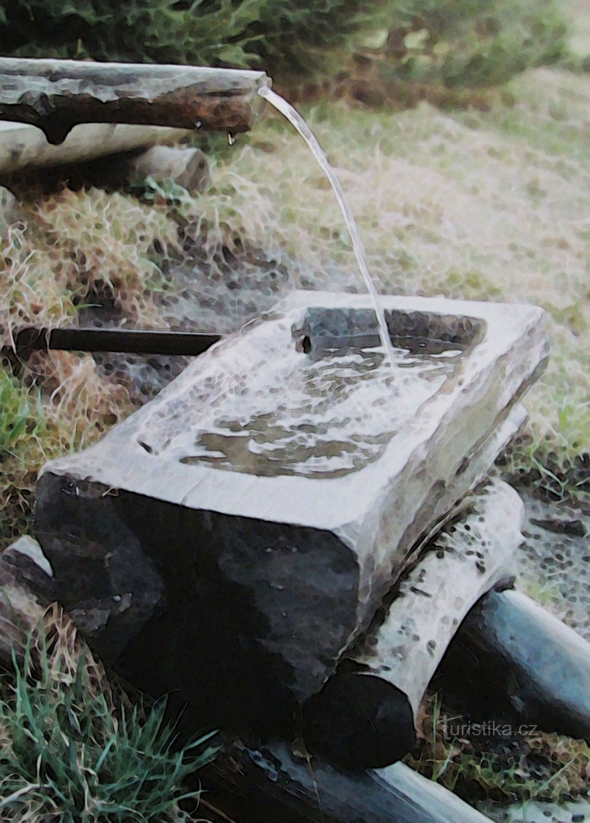 La véritable source d'eau de l'auberge près de Chvalčov