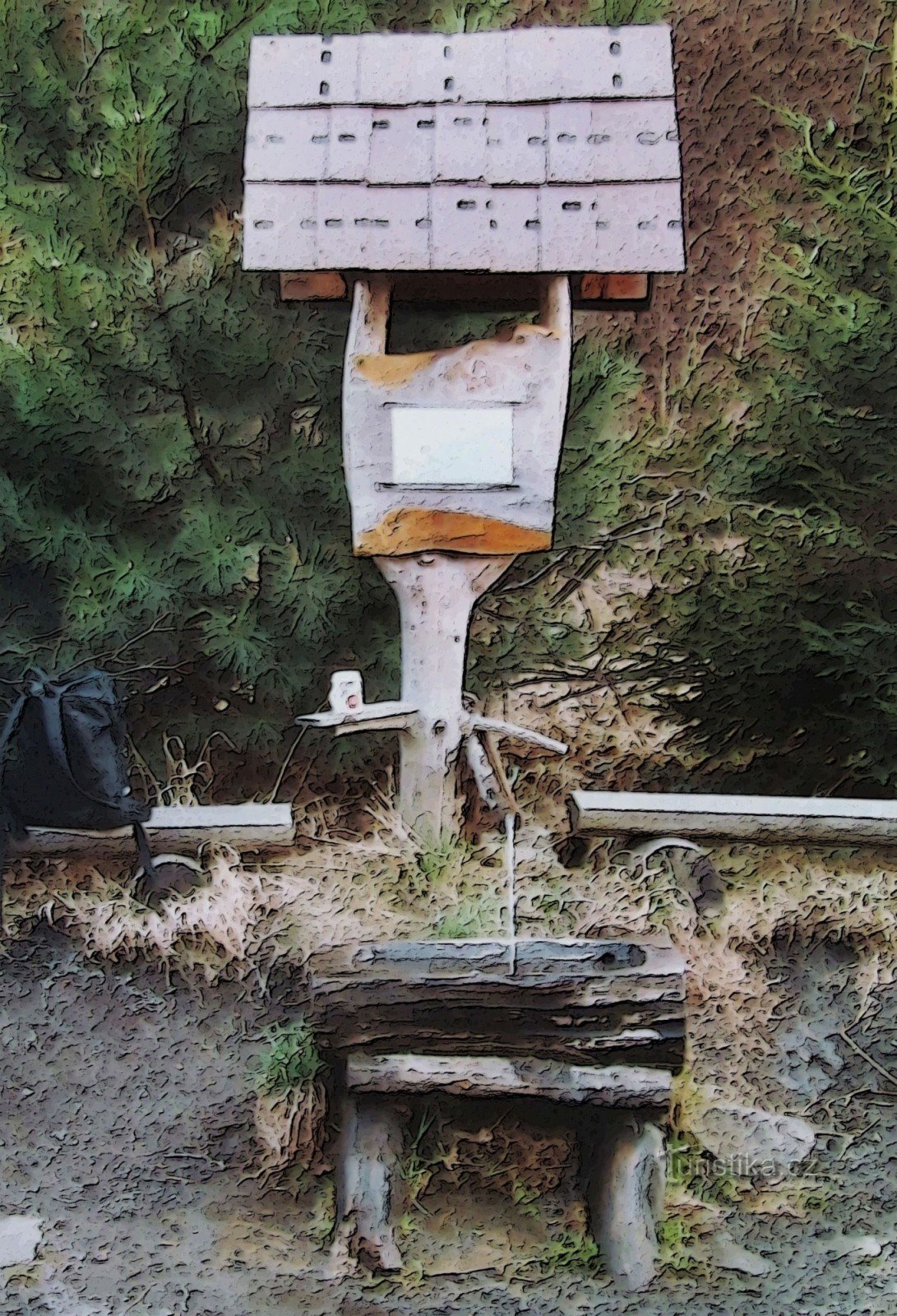 La sorgente della vera acqua della locanda vicino a Chvalčov