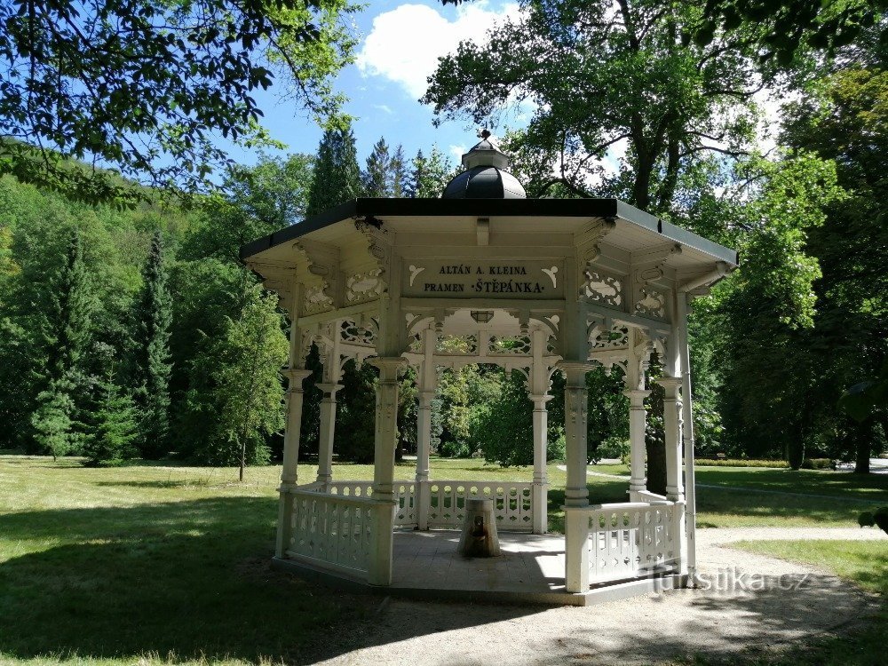 Pramen Štěpánka - Gazebo Aloisa Kleina - Karlovy Vary