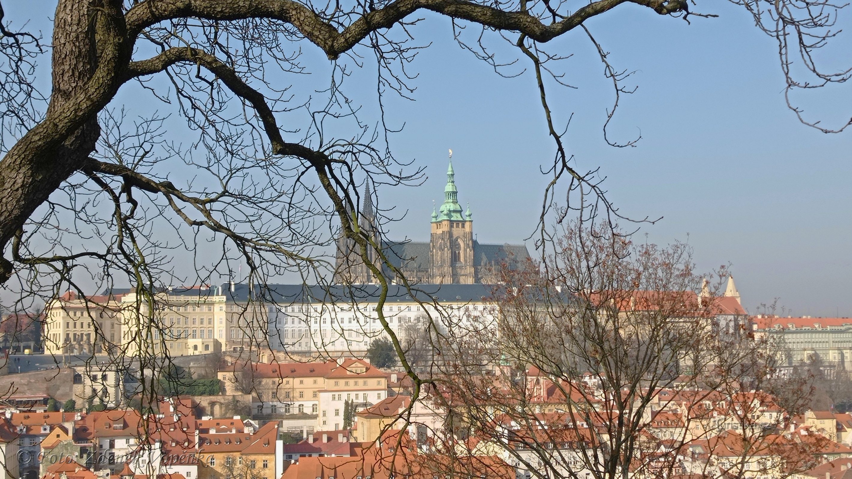 Praški grad iz vrta Lobkovická.