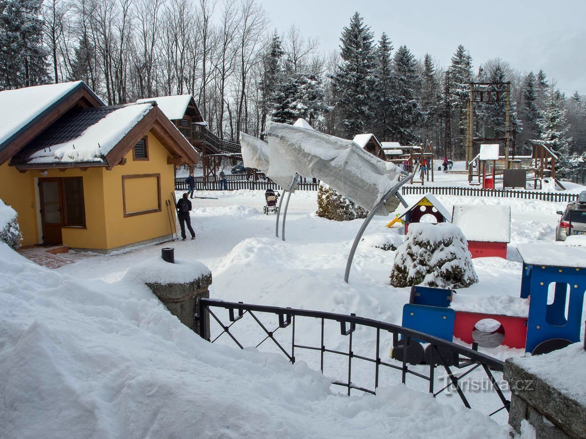 Devant le chalet Ramzovské sedlo