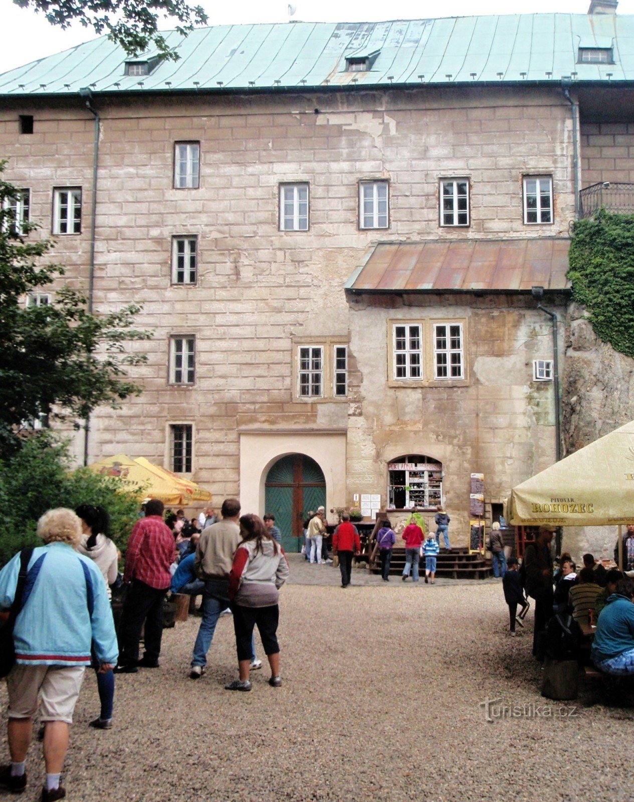 In front of the castle