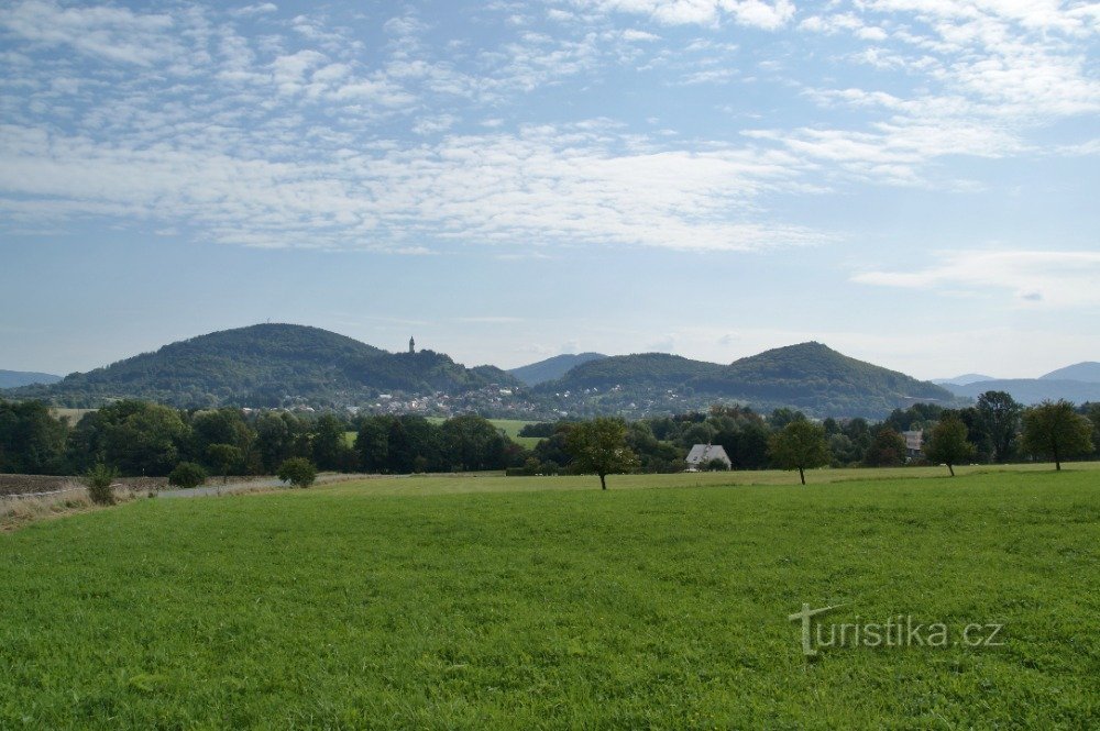 before Štramberk, Bílá hora on the left