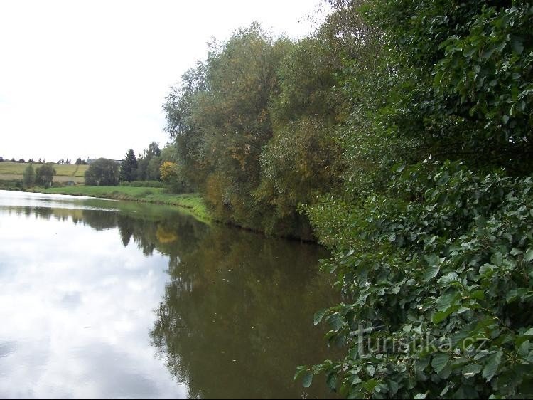 Stausee: Blick auf den Stausee Bílovek