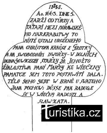 transcrierea textului de pe crucea de piatră.