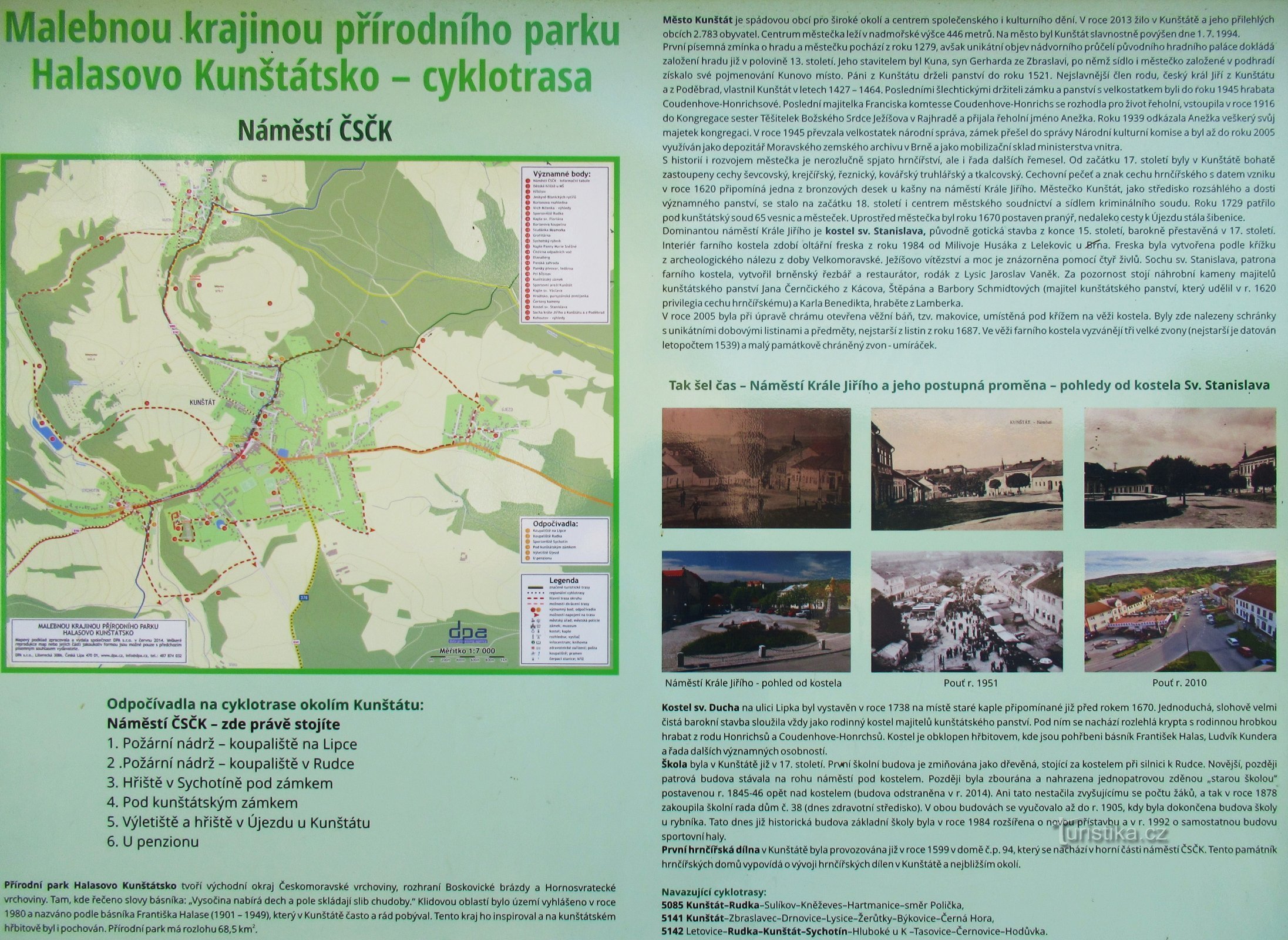 A Halasovo Kunštátsko natúrparkon keresztül a helyi részbe - Rudkyba