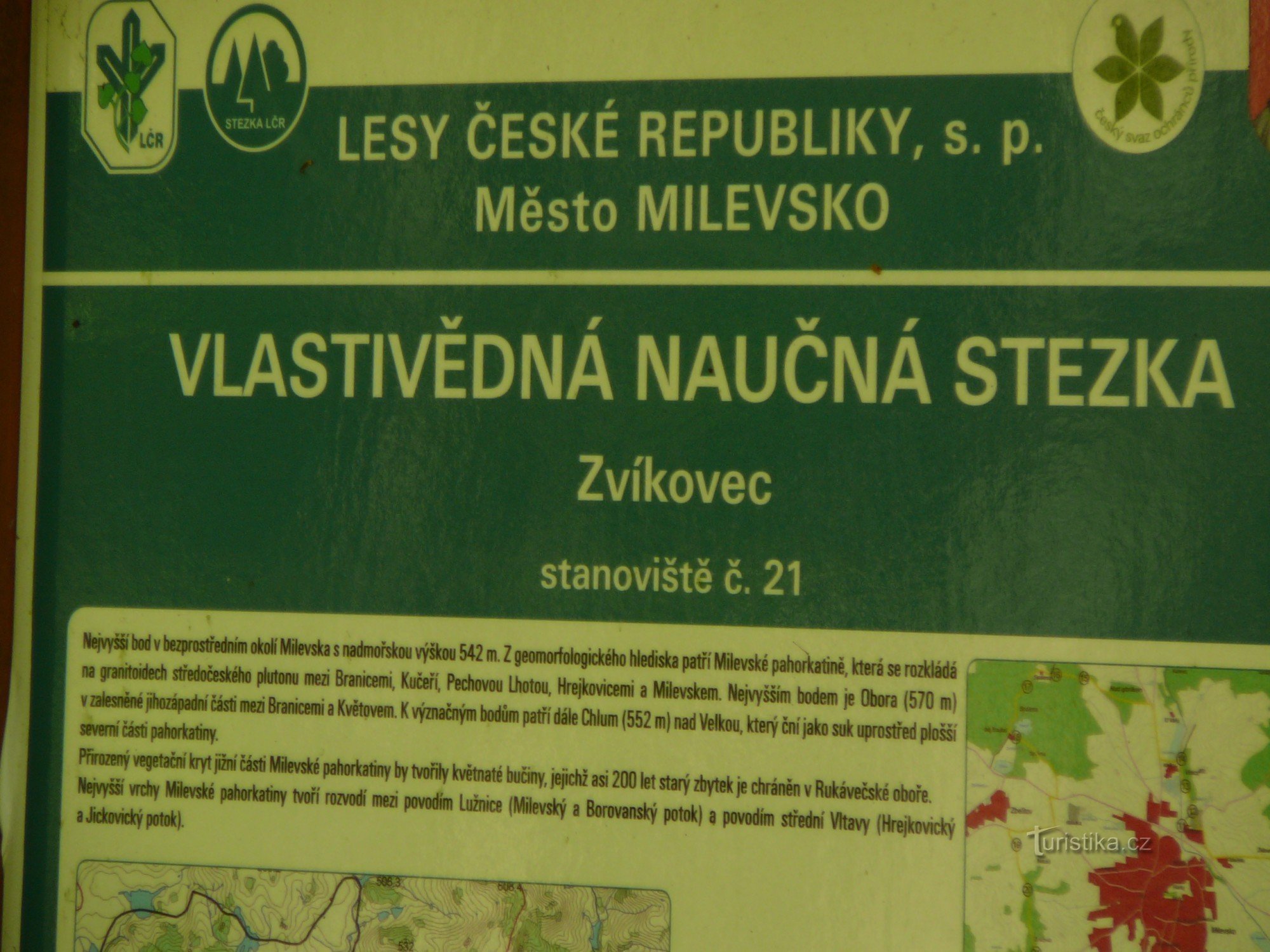 An educational trail leads through Zvíkovec