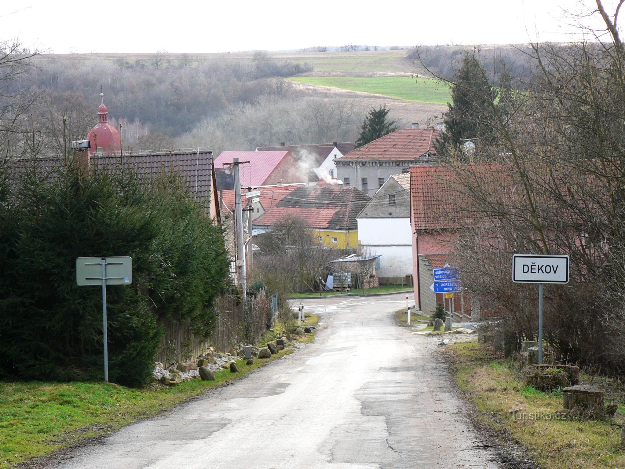 chegada em Děkov de Vlkov