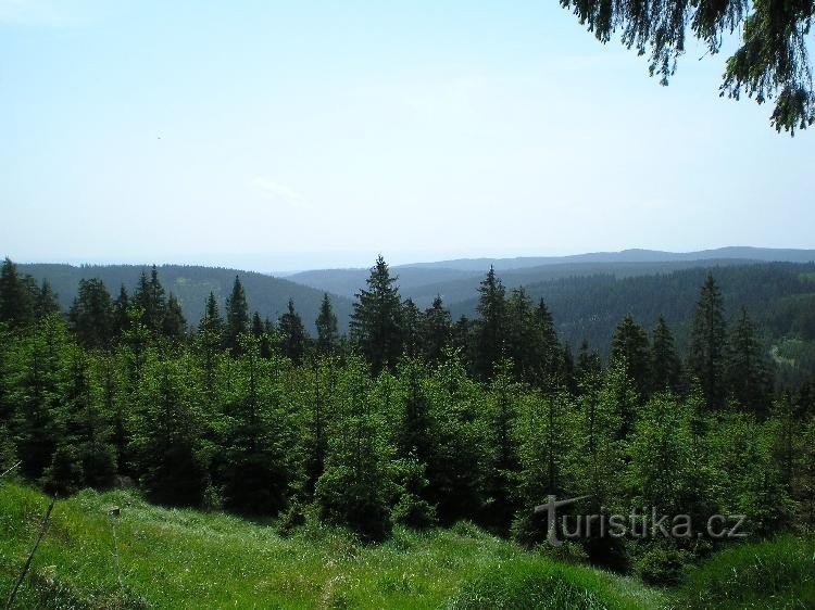 luonnonpuisto: näkymä Bučinská cestasta luonnonpuiston luonnonmaisemiin
