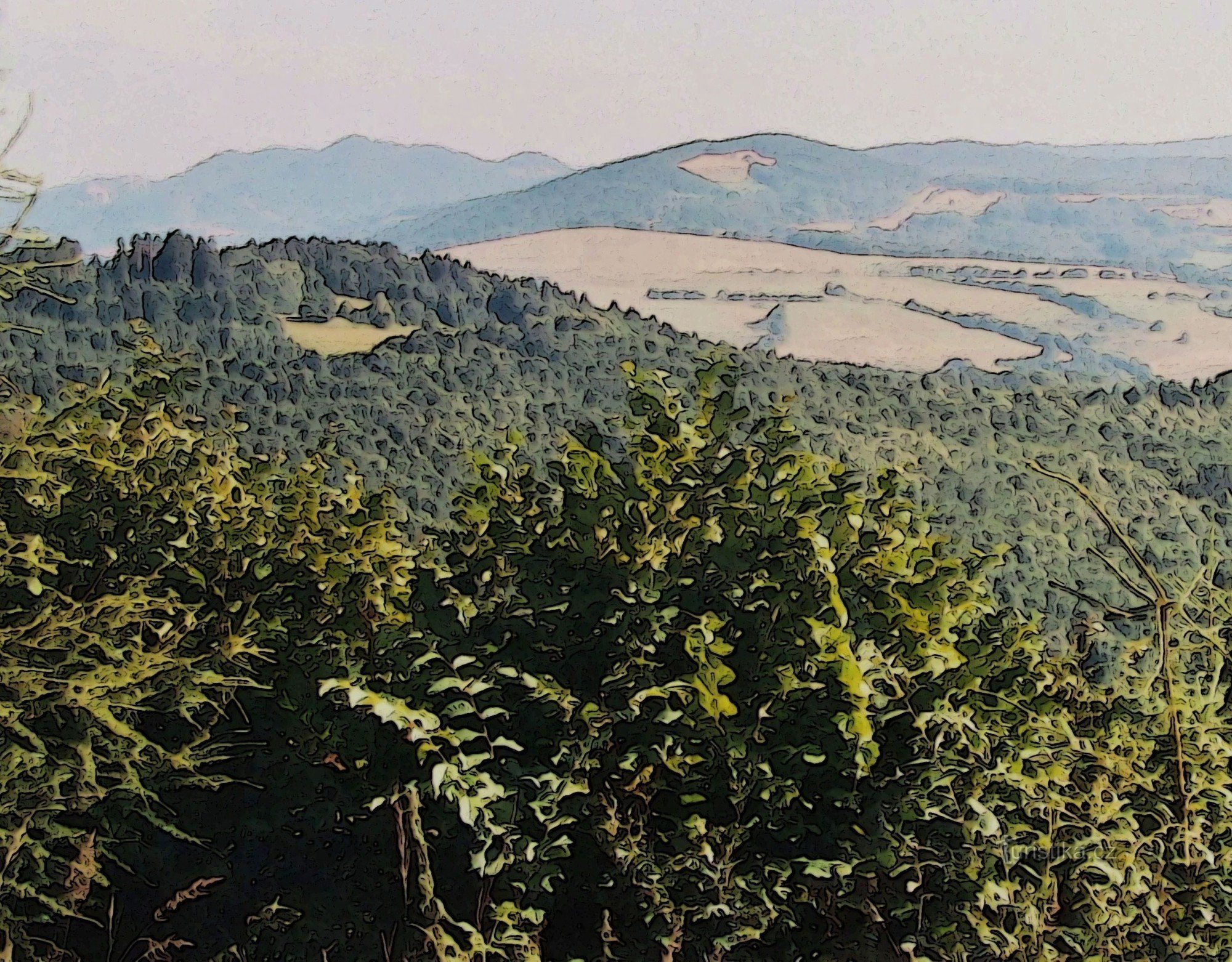 Přírodní vyhlídka Ploščiny ( 738 m)