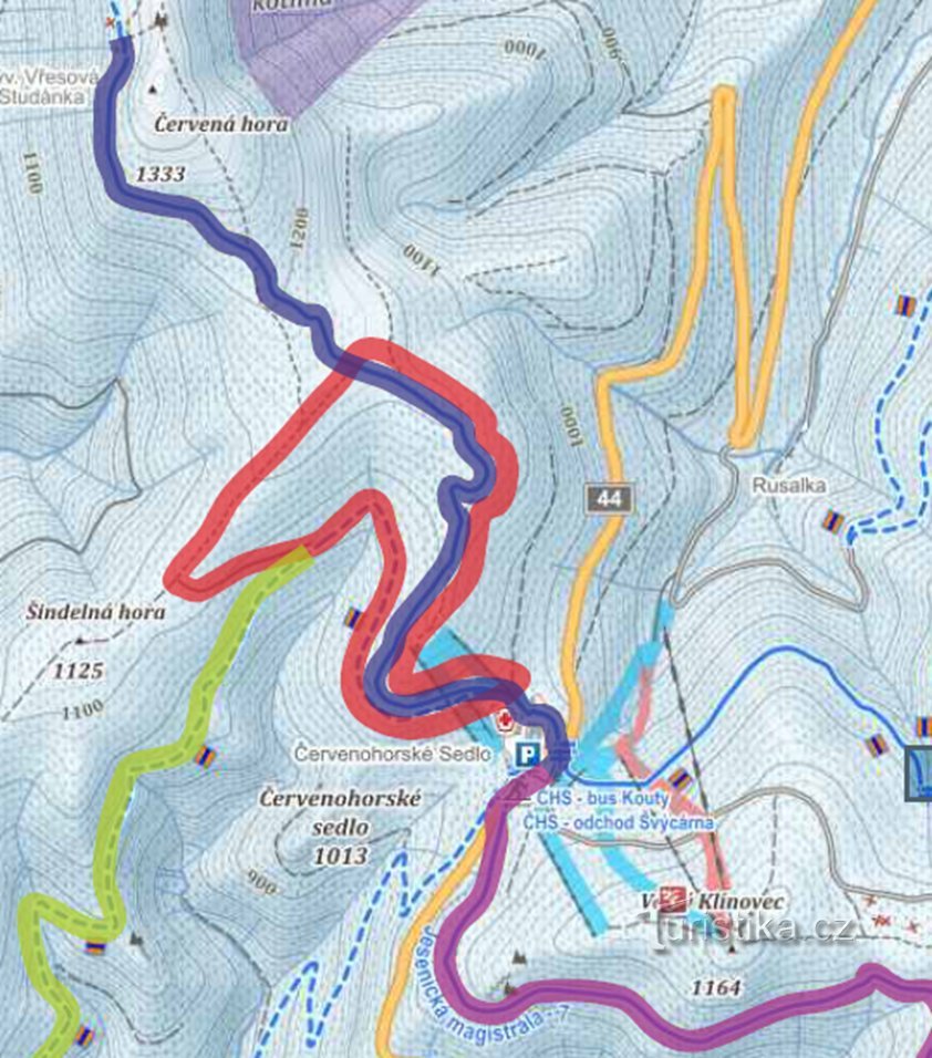 对于越野滑雪者：新赛道是在 Červenohorské 鞍座上创建的