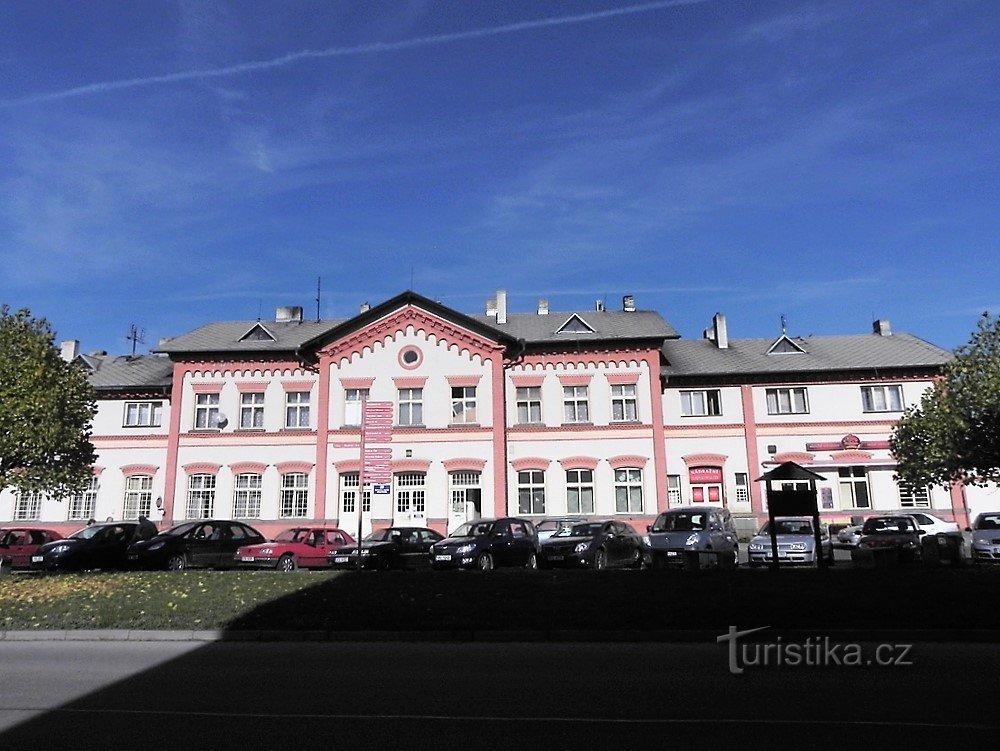 Protivín, view of the railway station from the south