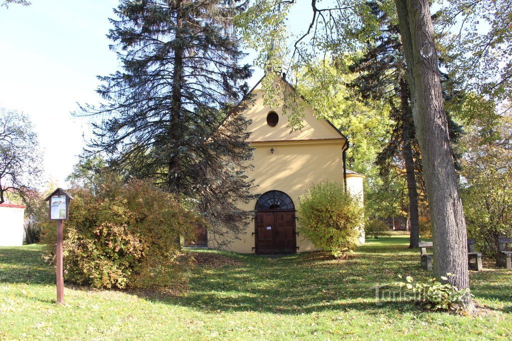 Protivín, gevel van de kapel van St. Anna