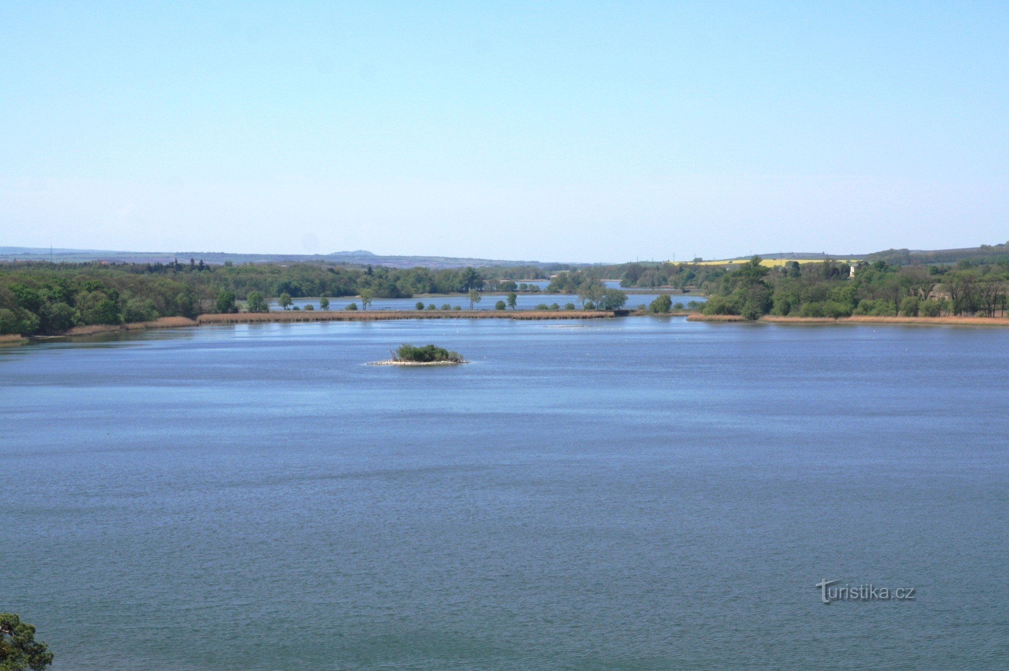 Overzicht van de Lednice-vijvers - Mlýnský, Prostřední, Hlohovecký