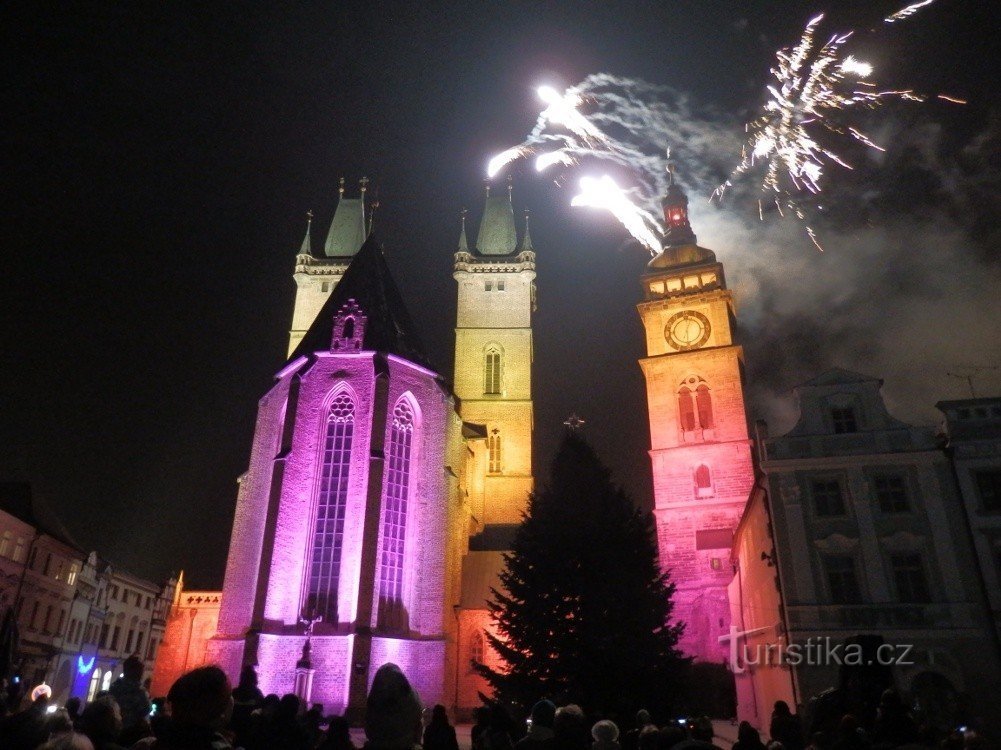 Erster gemeinsamer Tag - Silvesterfeuerwerk in Hradec Králové