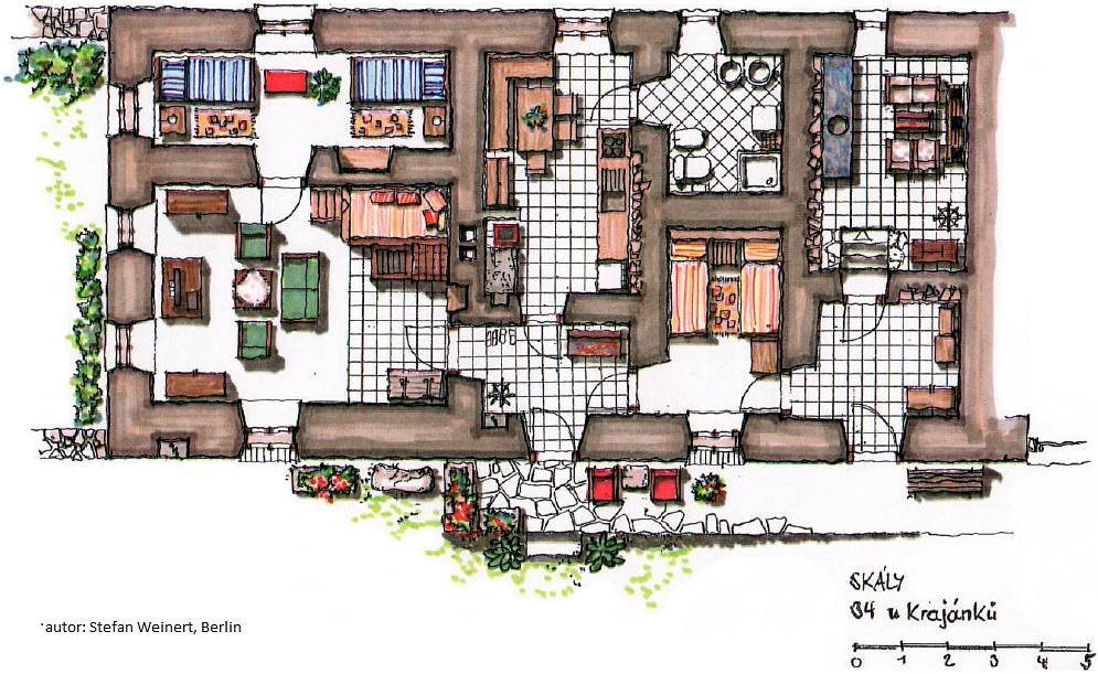 planul de etaj al cabanei originale