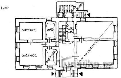 Plan d'étage de l'école en 1864