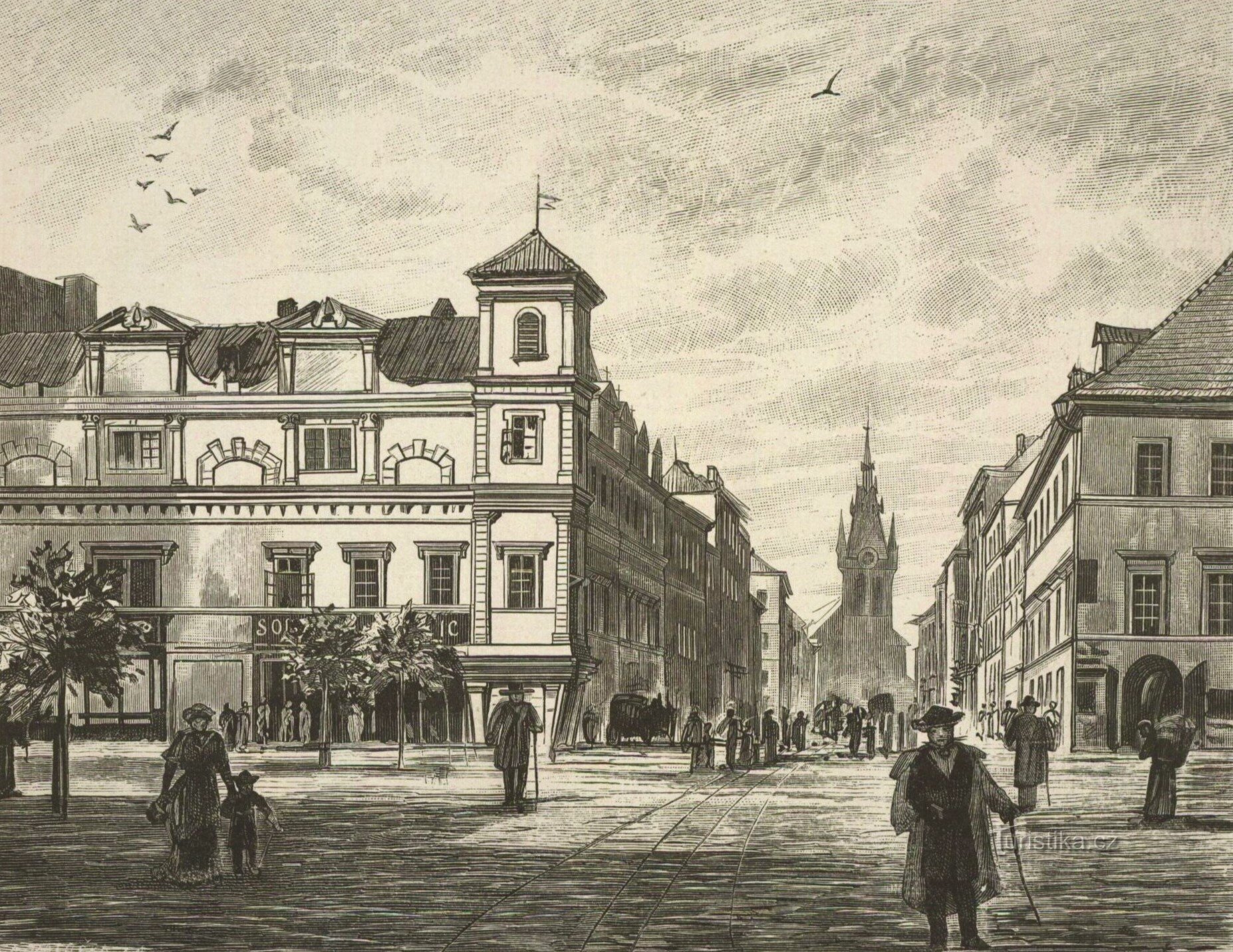 Prvotna hiša št. 832 na vogalu Vaclavskega trga in ulice Jindřišská