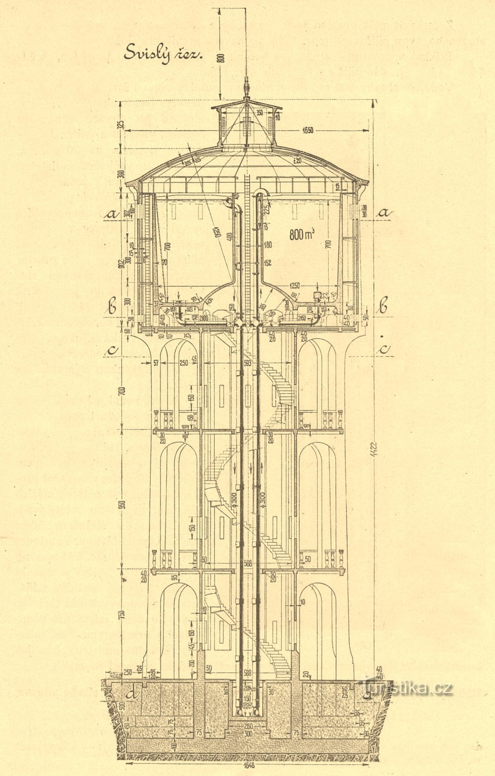 Het oorspronkelijke plan van het Bohdaneč-reservoir door Ing. JV Hráský