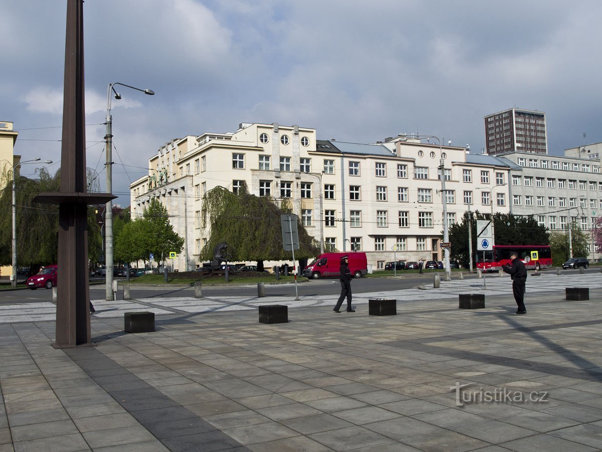 Original location on the roundabout at Prokešov náměstí