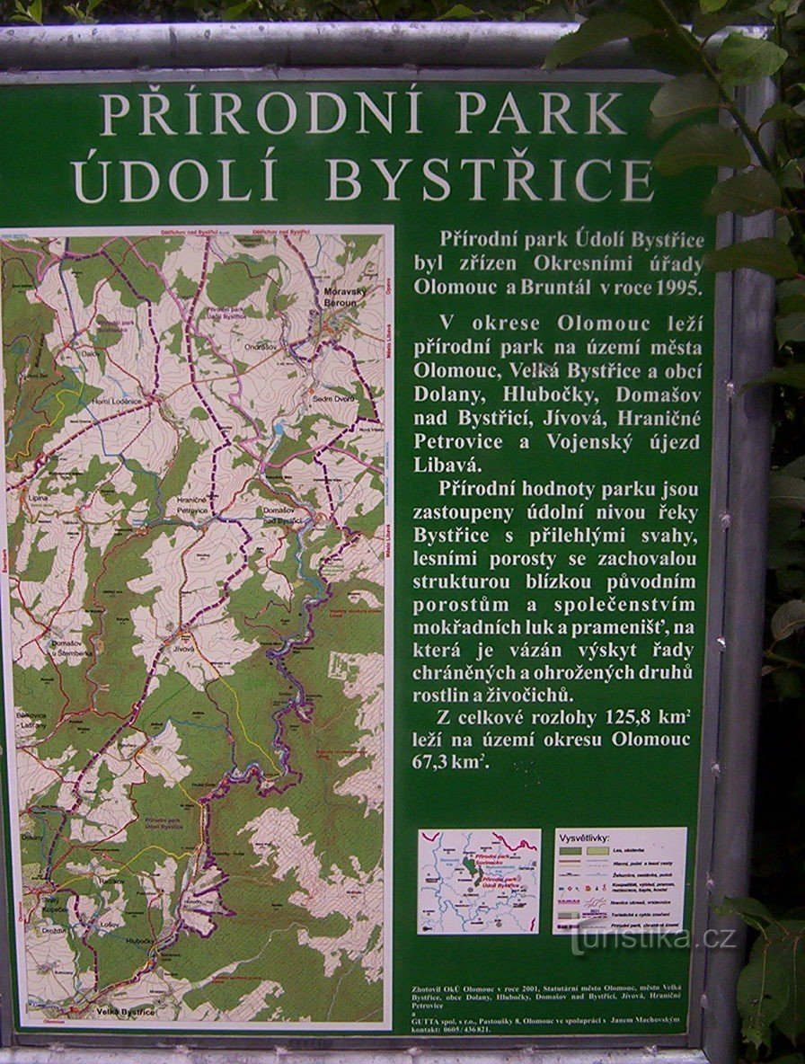 Radíkov-Udolí Bystřice Natuurpark-informatiebord-Foto: Ulrych Mir.