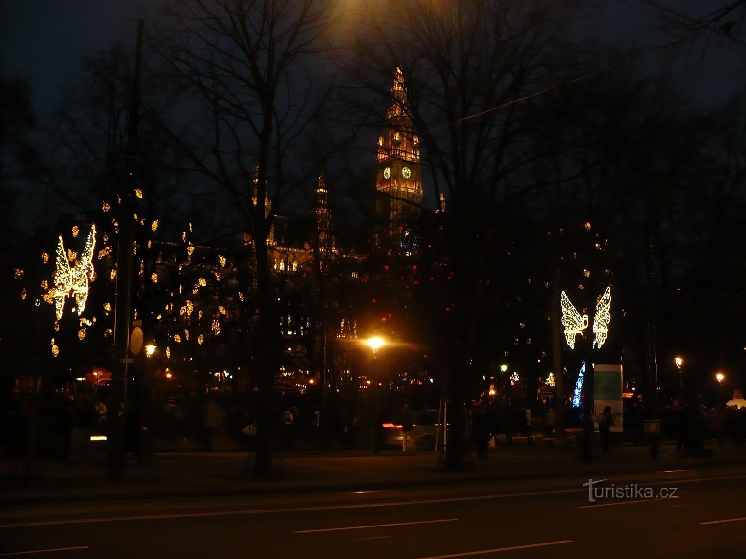 City Hall in the dark