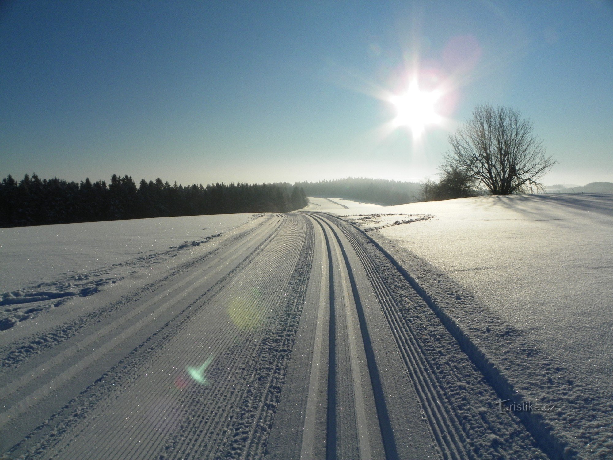 Morning spotless track at Sklený