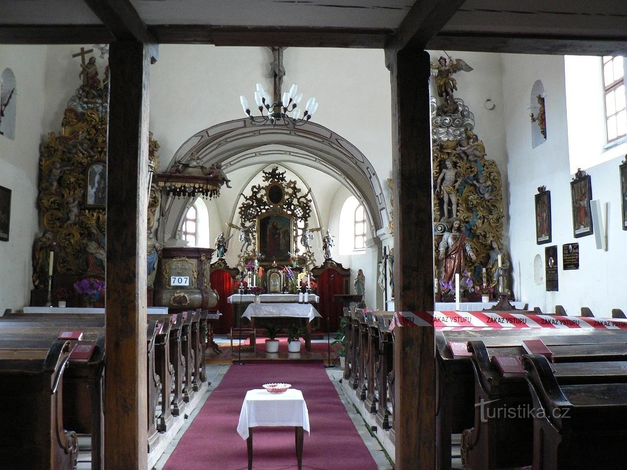 Rejštejn, vnitřek kostela sv. Bartoloměje