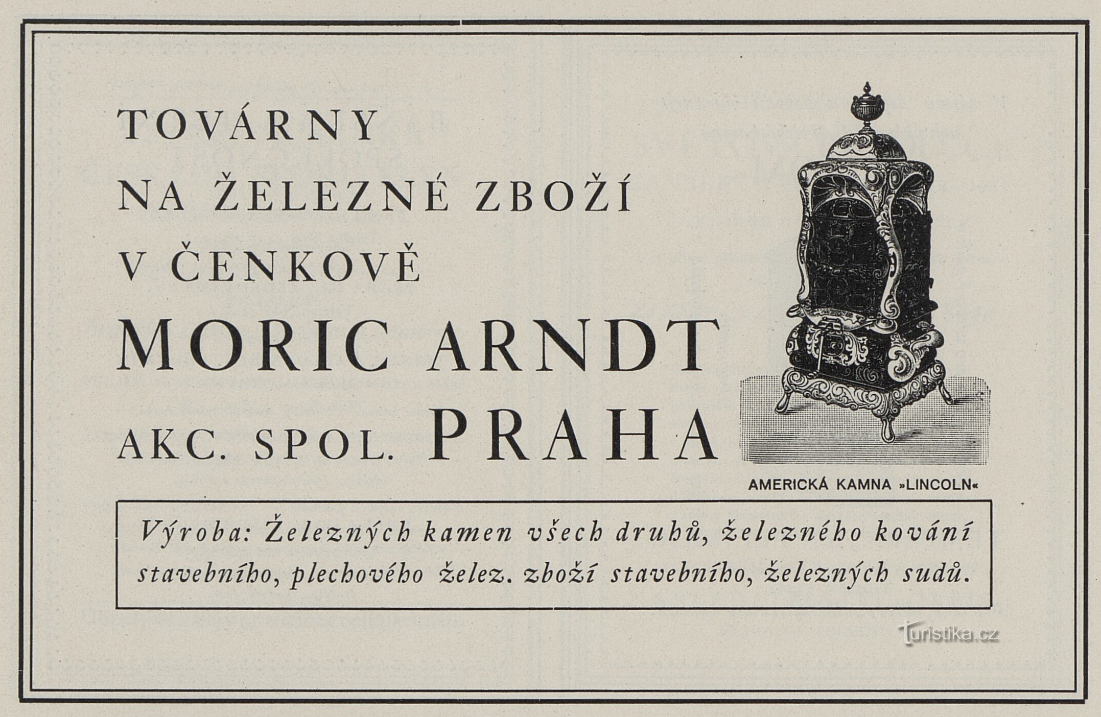 Oglas za Morica Arndta iz 1925