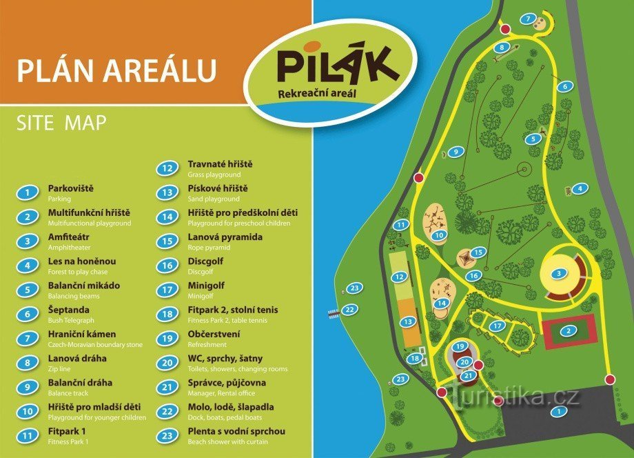 recreation area Pilák - map