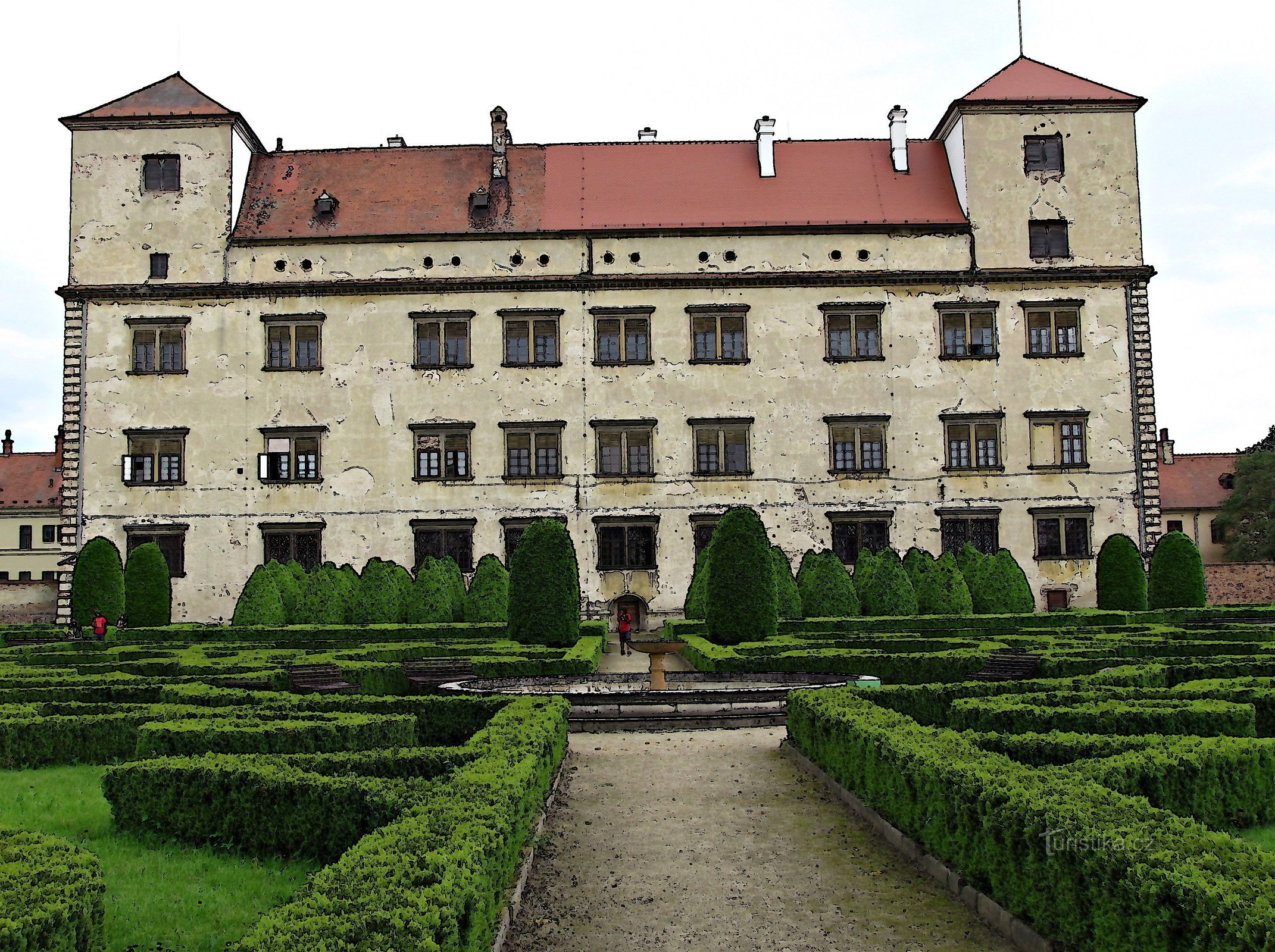 Jardin du château Renaissance à Bučovice