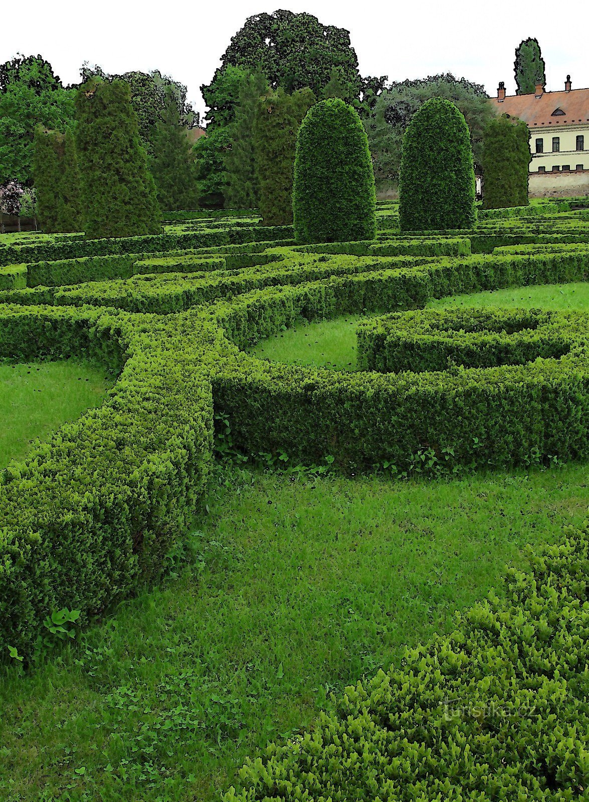 Renaissance castle garden in Bučovice