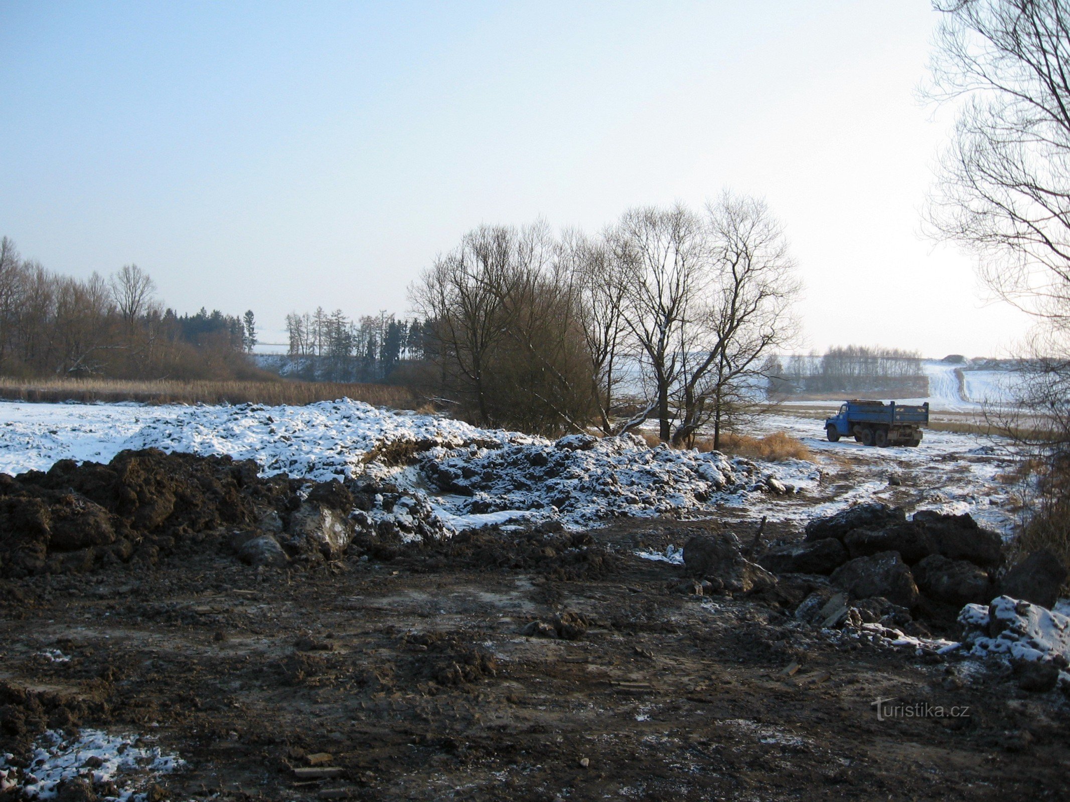 revitalización de Dolejší rybník - febrero de 2012