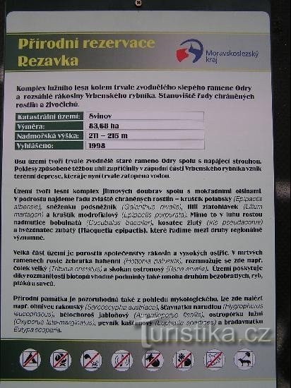 Rezavka - tablica informacyjna: Rezavka - tablica informacyjna, detal