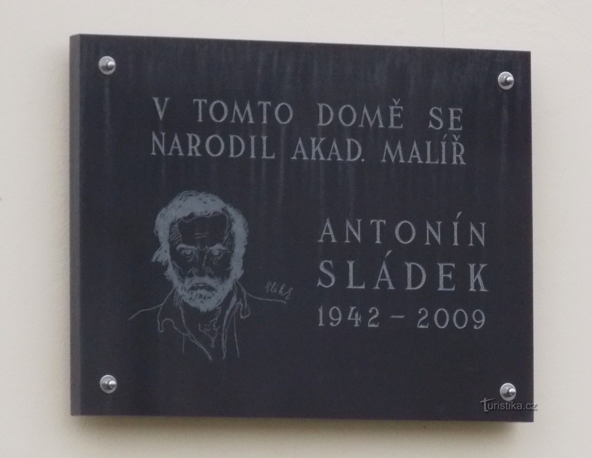 Geburtsort des Malers A.Sládek in Huštěnovice