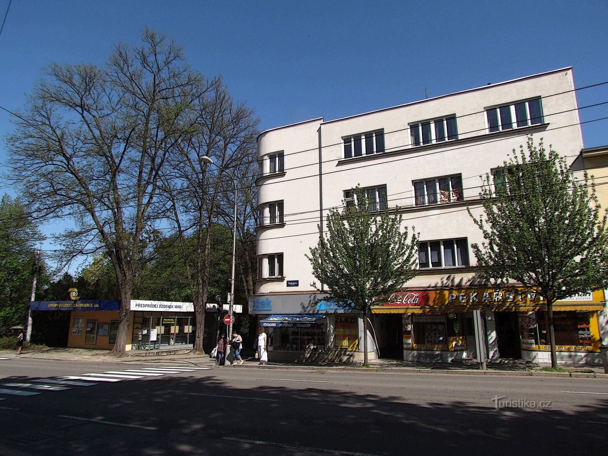 corner of Školní Street and Štefánikovy Street