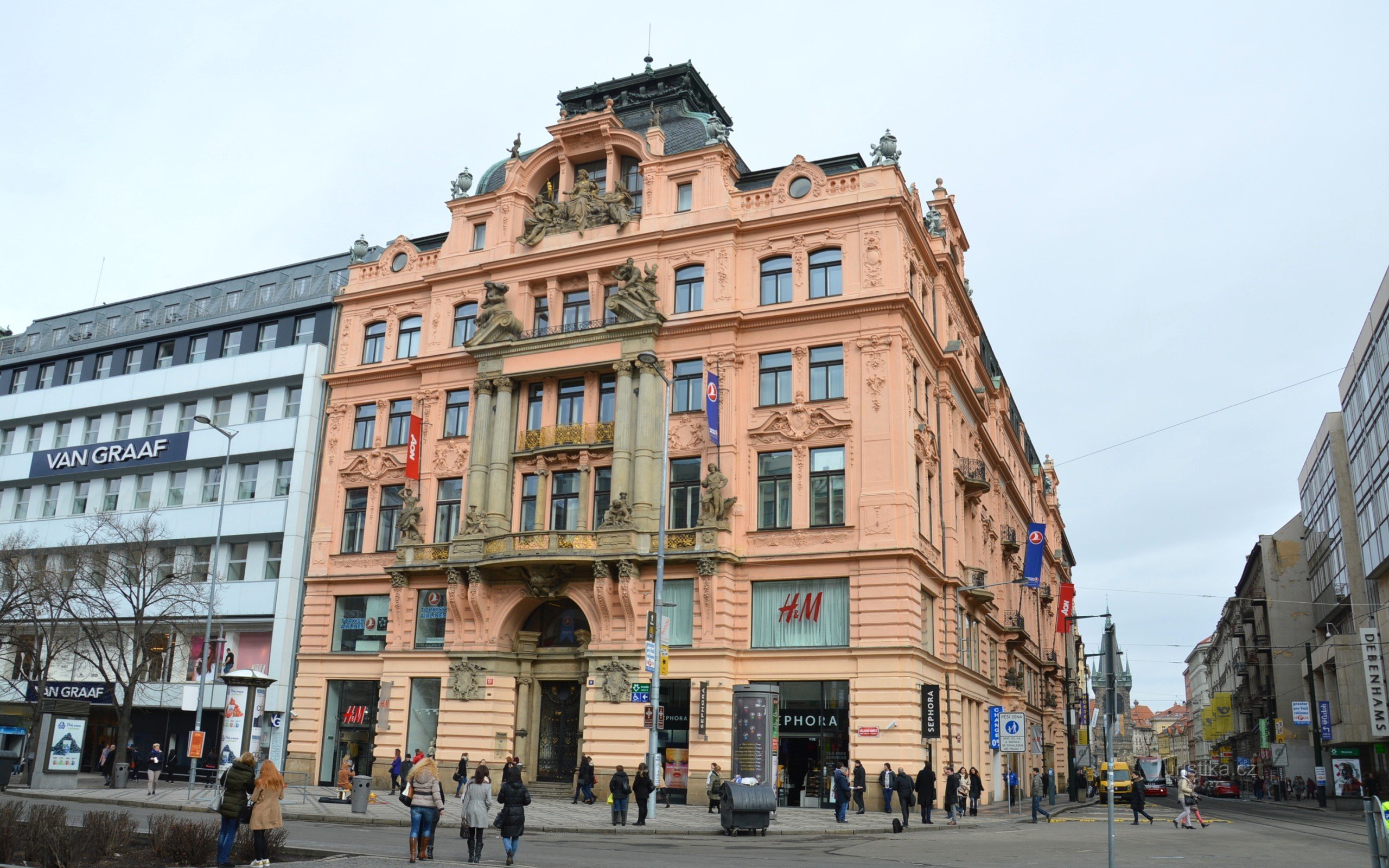 esquina da Praça Venceslau e Jindřišská