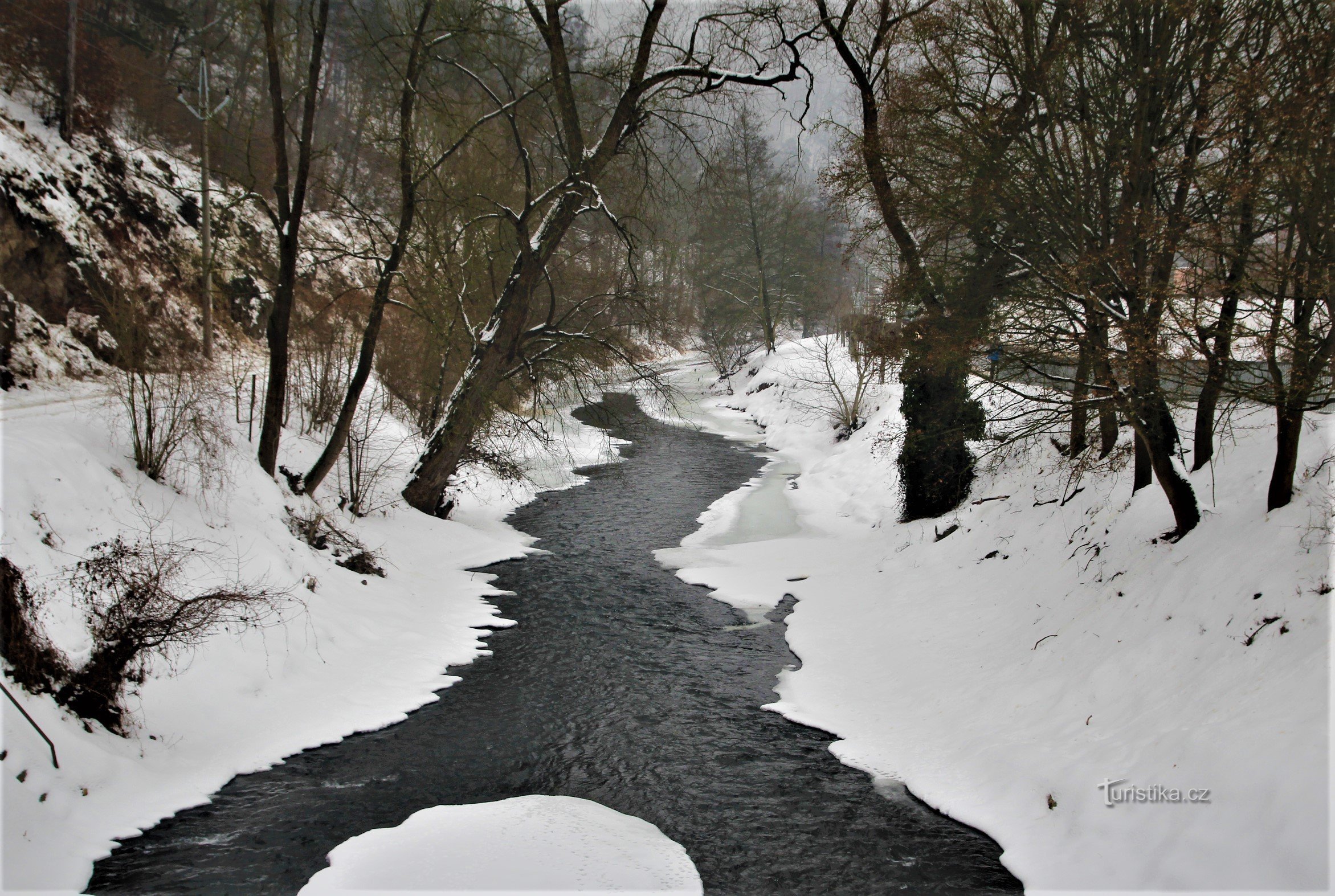 The romantic valley of the river Svitava below Bílovice