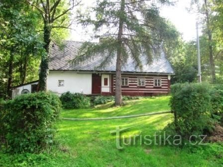 A log against the chapel in Bezděków